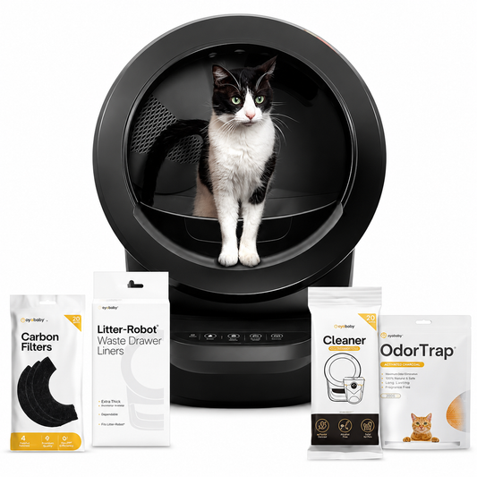 Automatic Cat Litter Box with APP Control, Odor-Free Waste Disposal Includes Trash Bags